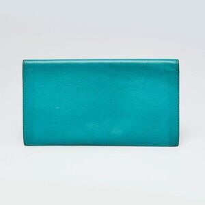 Hermes Blue Paon Swift Leather Fleming Wallet